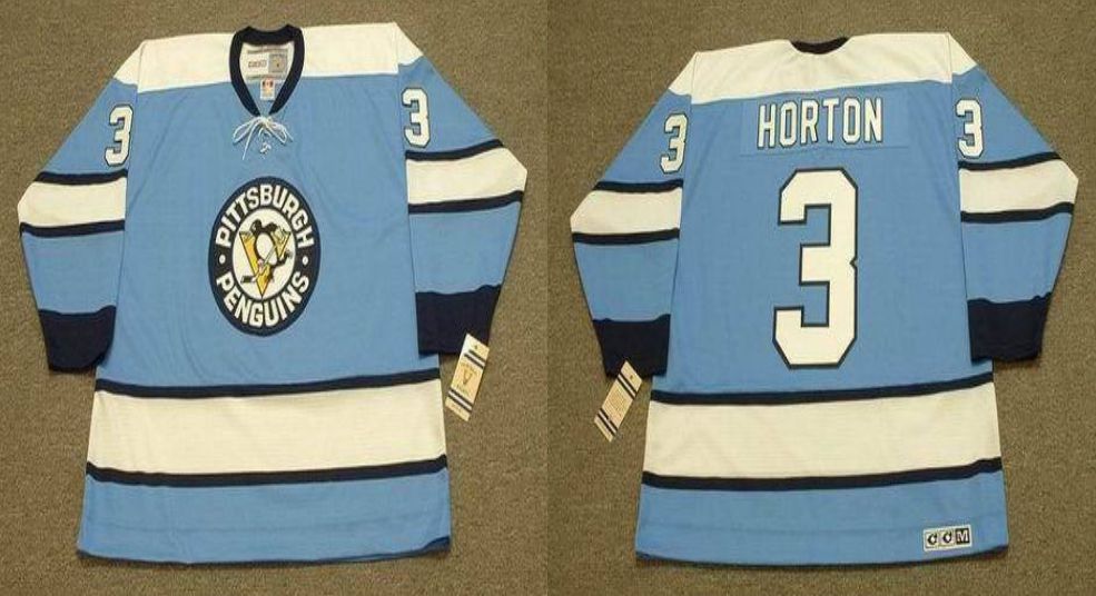 2019 Men Pittsburgh Penguins #3 Horton Light Blue CCM NHL jerseys